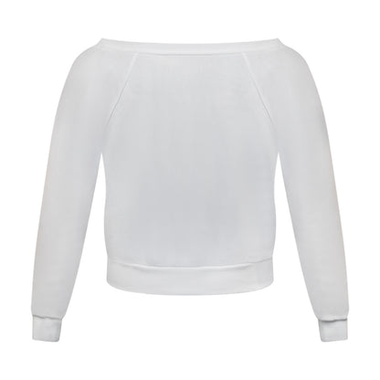 Victoria's Secret Off Shoulder Fleece 'London' White Sweatshirt