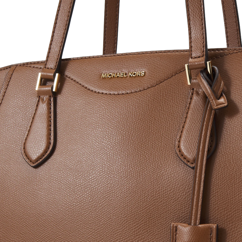 Michael Kors Taryn Large Leather Tote Bag Luggage Brown