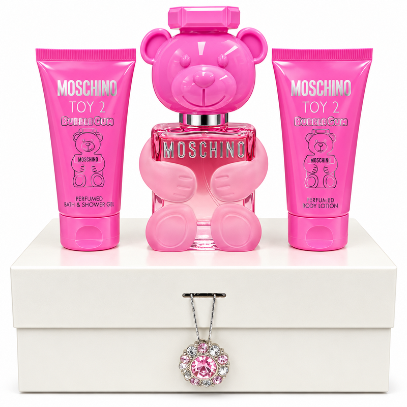 Moschino Toy 2 Bubble Gum Gift Set Eau De Toilette 50ml Perfumed Bath & Shower Gel 50ml Perfumed Body Lotion 50ml