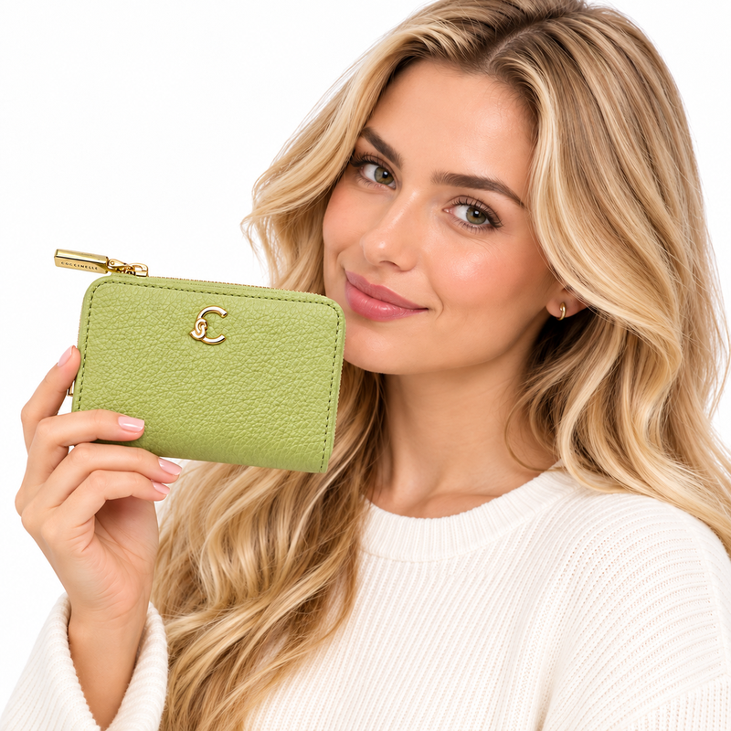 Coccinelle Womens Leather Myrtha Maxi Purse Guacamole Green