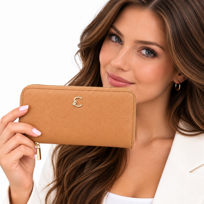 Coccinelle C-Me Soft Grained Leather Large Purse Skin Light Tan