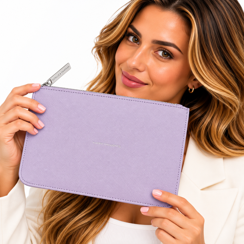 Estella Bartlett Happy Thoughts Lilac Flat Pouch