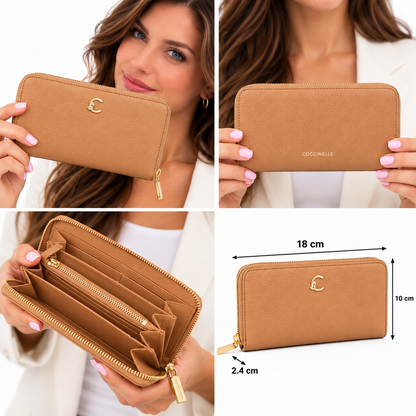 Coccinelle C-Me Soft Grained Leather Large Purse Skin Light Tan