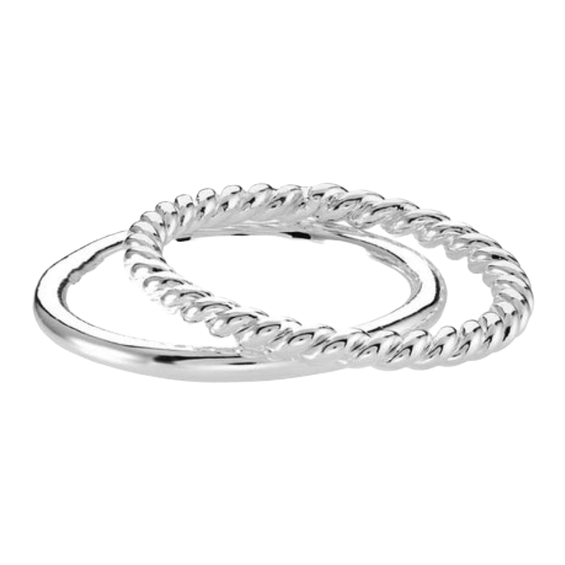 Buckley Freya Braided Silver Duo Ring Size K