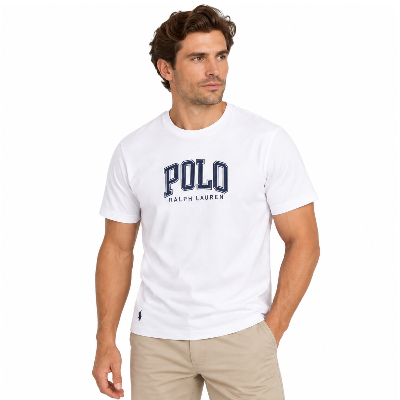Ralph Lauren Classic Fit Logo Jersey White T-Shirt Men's