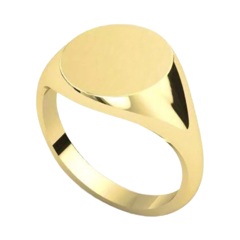 Buckley Gold Circle Signet Ring Size R R583LWDF