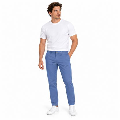 Ralph Lauren Polo Stretch Slim Fit Men's Washed Chino Trousers Blue