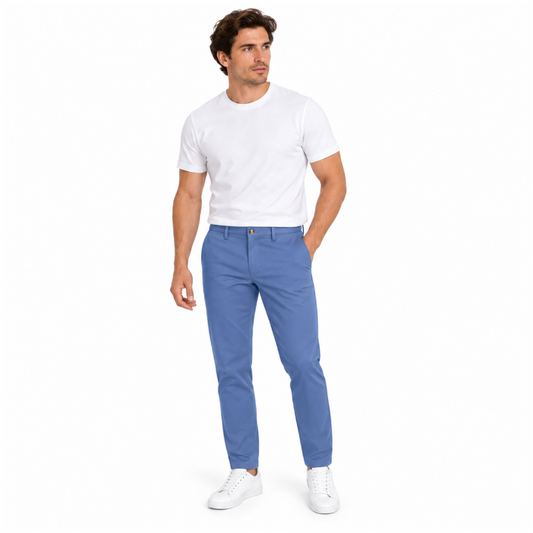 Ralph Lauren Polo Stretch Slim Fit Men's Washed Chino Trousers Blue