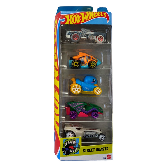 Mattel Hot Wheels Pack Of 5 Cars - Street Beasts