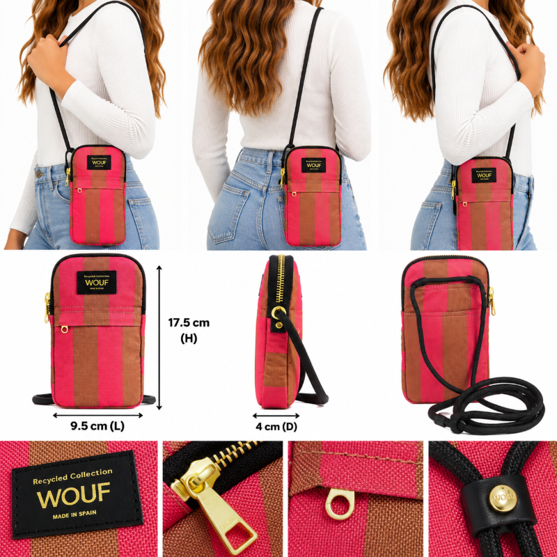 Wouf Pat Recycled Collection Crossbody Phone Bag Multi Colour