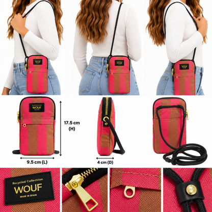 Wouf Pat Recycled Collection Crossbody Phone Bag Multi Colour