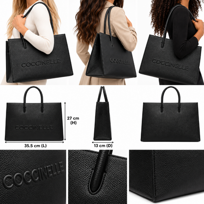 Coccinelle Women's Myrtha Maxi Log Handbag Noir 100% Cowhide Black