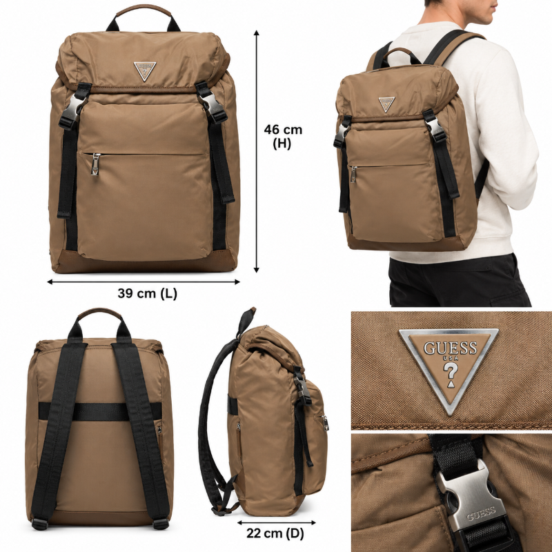 Guess Men's Backpack Sand Brown HMECRNP3390