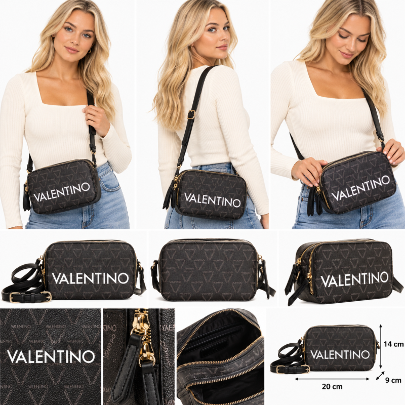 Mario Valentino Womens Liuto Bag Black VBS3KG09R