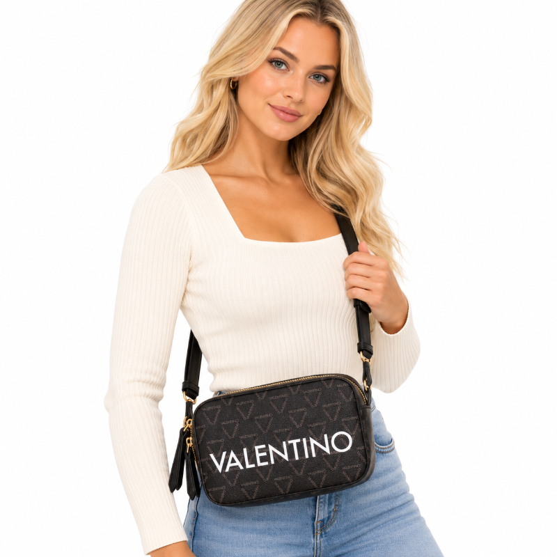 Mario Valentino Womens Liuto Bag Black VBS3KG09R