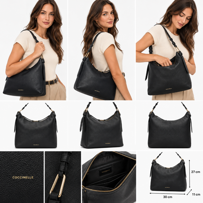 Coccinelle Womens Malory Leather Bag Black E1R1K130201