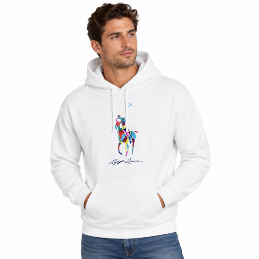 Ralph Lauren Multi-Colour Polo Pony White Hoodie  Men's