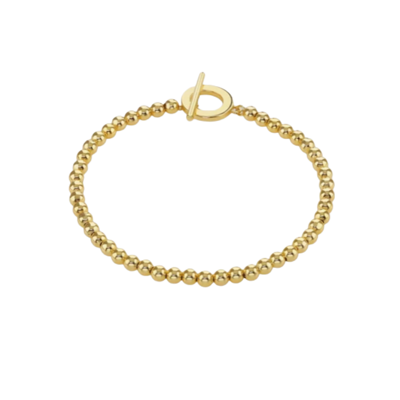 Buckley London Gold T-Bar Beaded Bracelet BT1052