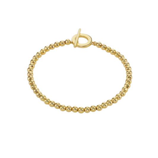 Buckley London Gold T-Bar Beaded Bracelet BT1052
