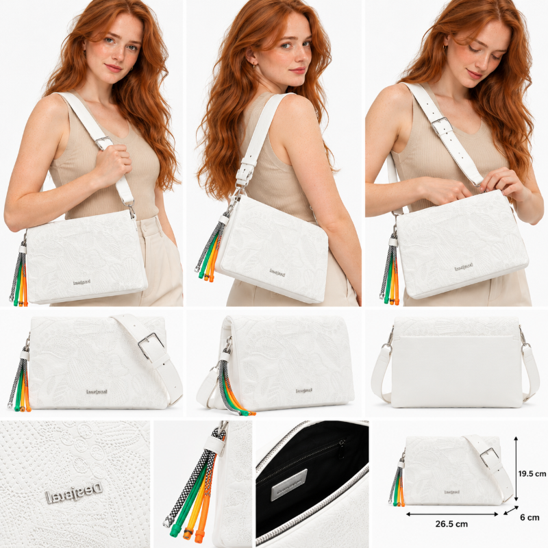 Desigual Women's Crossbody Shoulder Bag White