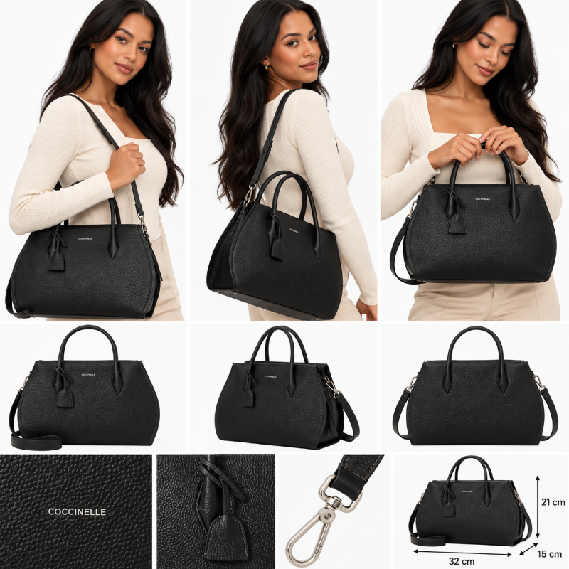 Coccinelle Women's Lord Leather Handbag Black