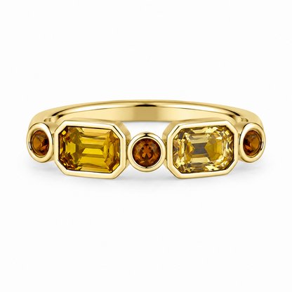 Buckley London Gold Plated Canary Yellow Crystal Ring Size Q 6487643 