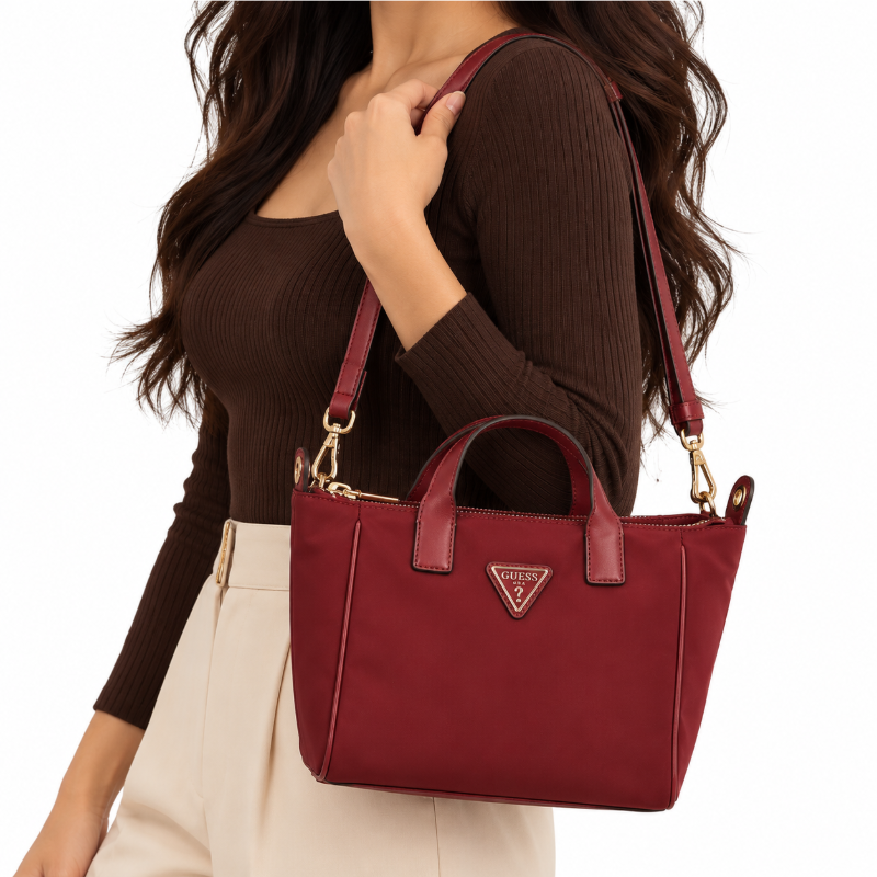Guess Follie Travel Small Tote Bag Rust Red