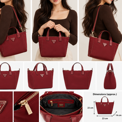 Guess Follie Travel Small Tote Bag Rust Red