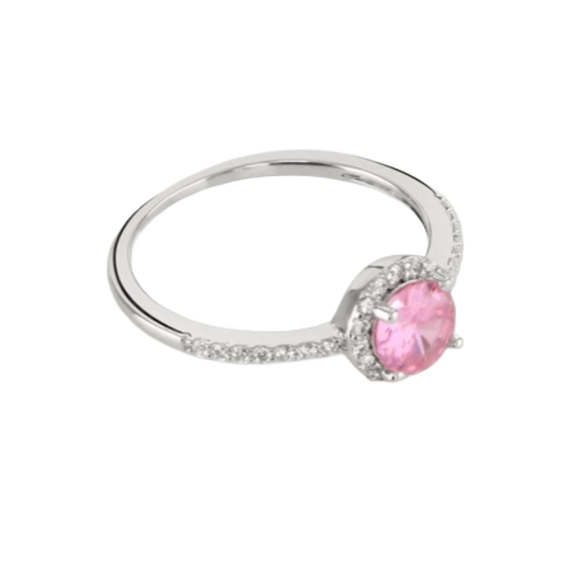 Buckley London Silver Pink Halo Ring Size M RING010M