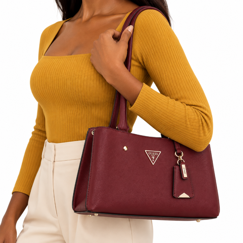 Guess Women's Meridian II Shoulder Handbag Wine Red