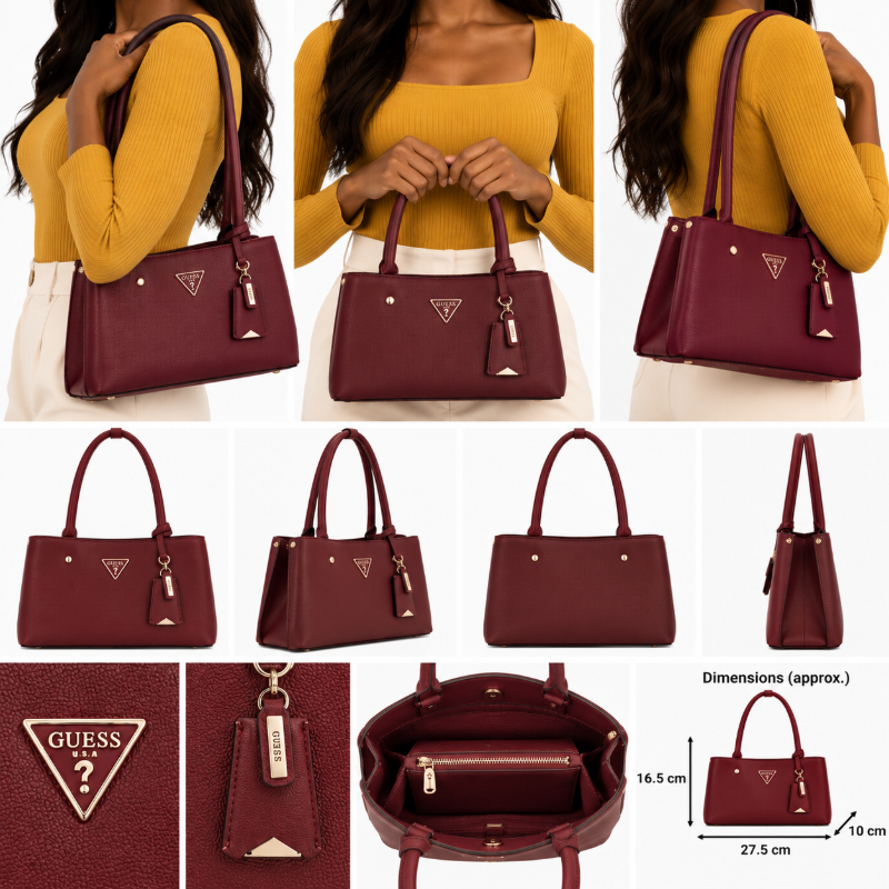 Guess Women's Meridian II Shoulder Handbag Wine Red