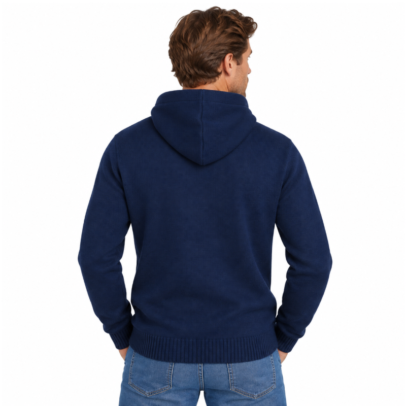 Polo Ralph Lauren Painting Bear Knitted Hoodie Navy Blue Men's