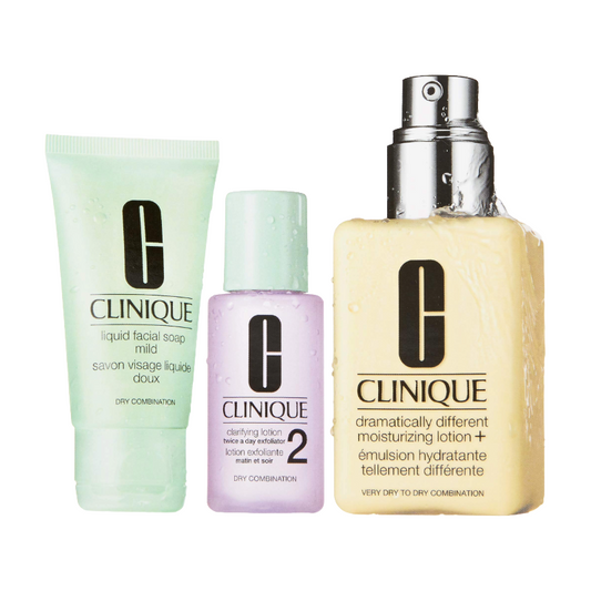 Clinique 3 Step Skincare Set For Dry Combination Skin (Blemished Box)