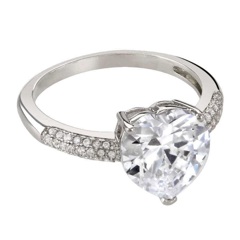 Buckley Clear Heart Pave Band Ring Size K RING003S