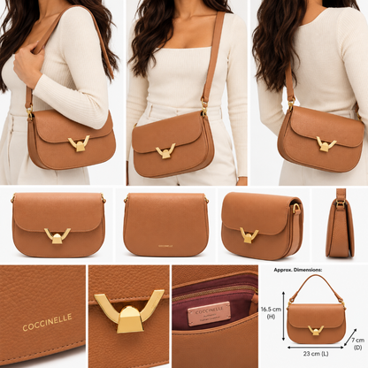 Coccinelle Women's Dew Handbag Brown Leather