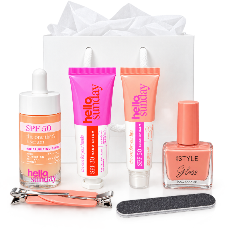 Hello Sunday Everyday Essentials Set Lip Balm 15ml Hand Cream 30ml Serum 30ml Gift Set