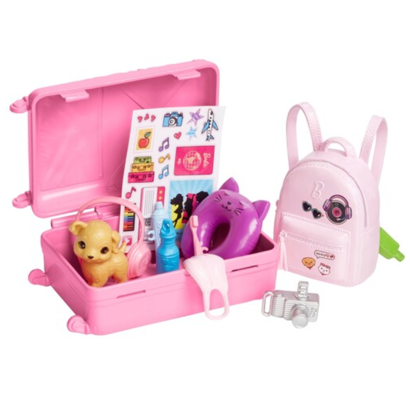 Barbie Doll & Accessories Malibu Travel Set With Puppy & Suitcase (Blemished Box)