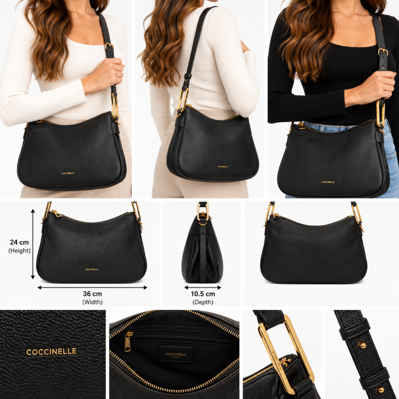 Coccinelle Womens Magie Soft Handbag Black E1PQR130101