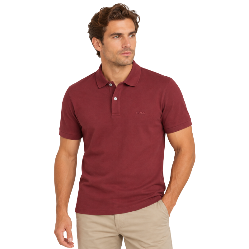 Hugo Boss Pallas Polo Shirt Regular Fit Dark Red Men's