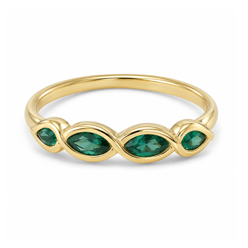 Buckley Gold Plated Emerald Green Accents Ring Size J 6487630