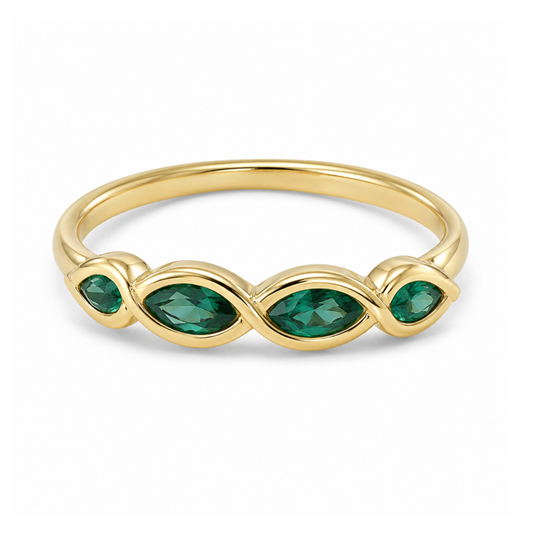 Buckley Gold Plated Emerald Green Accents Ring Size J 6487630