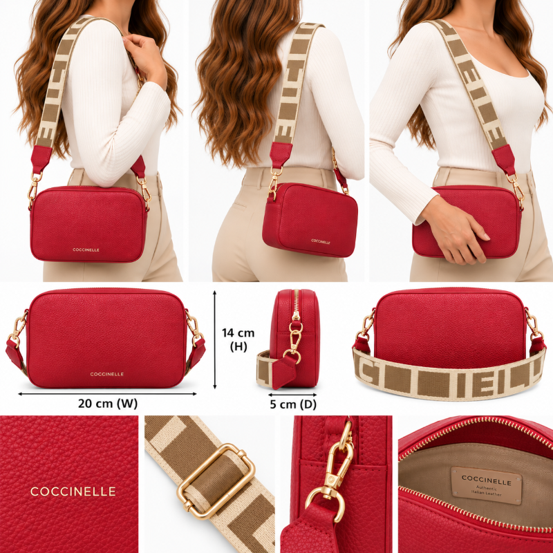 Coccinelle Womens Tebe Crossbody Bag Sangria E5MN555I101