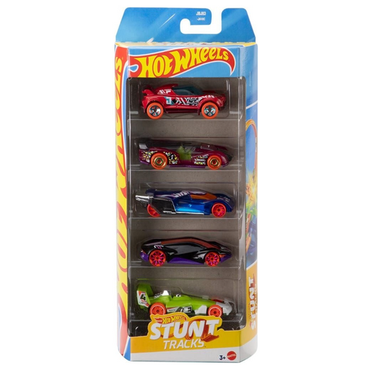 Mattel Hot Wheels Pack Of 5 Cars - Stunt Tracks JBJ83