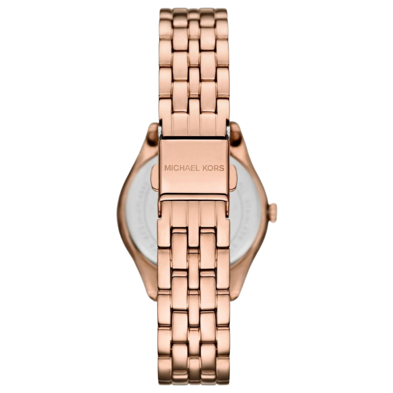 Michael Kors Harlowe Rose Gold Plated Mother Of Pearl Dial Ladies Watch MK4845