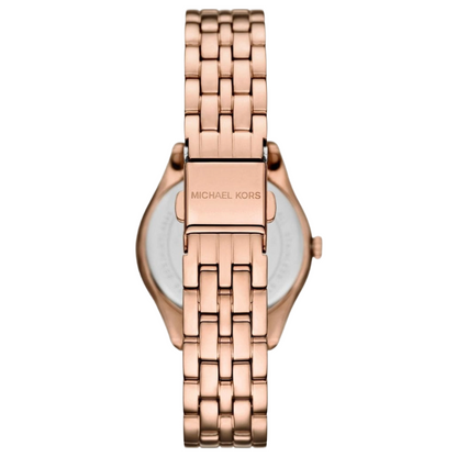 Michael Kors Harlowe Rose Gold Plated Mother Of Pearl Dial Ladies Watch MK4845