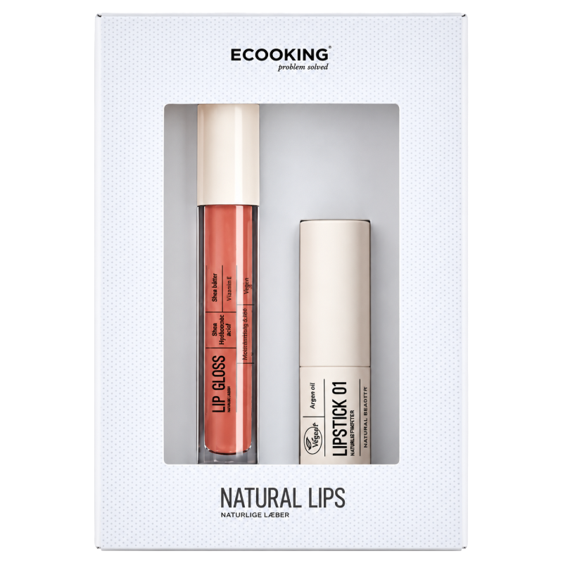 Ecooking Natural Lips Set Lipgloss & Lipstick 01 (Blemished Box)