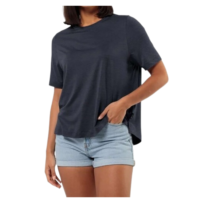 Jack Wolfskin Womens T-Shirt Dark Navy 1809671 Medium