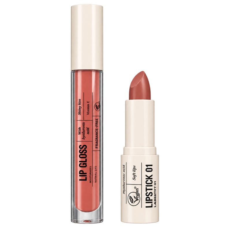 Ecooking Natural Lips Set Lipgloss & Lipstick 01 (Blemished Box)