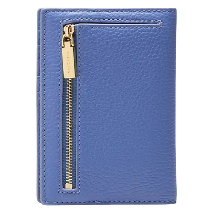 Coccinelle Metallic Soft Grained Leather Purse Azul Blue