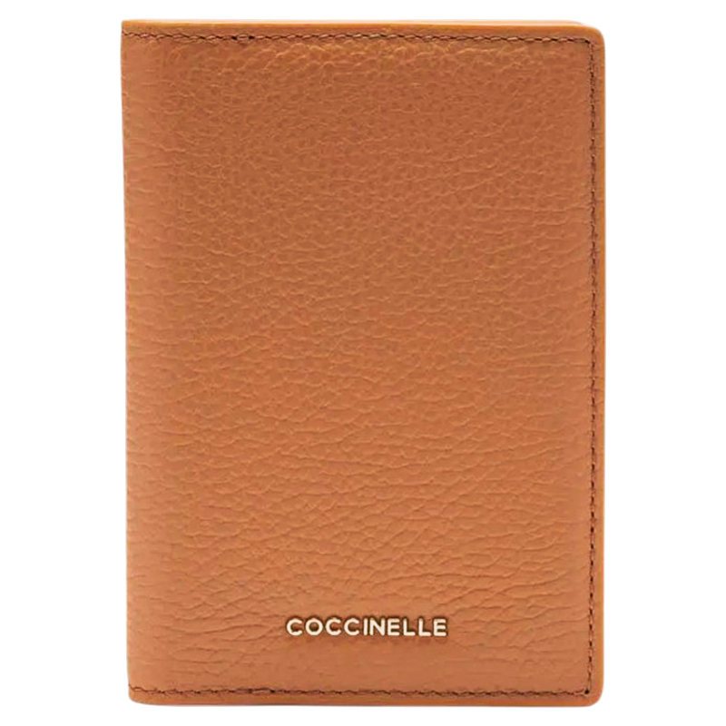 Coccinelle Metallic Soft Grained Leather Purse Cuir Tan Brown